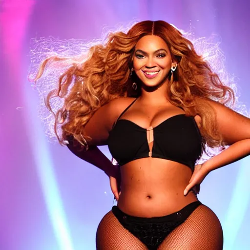 Prompt: Curvy Beyonce dancing in the club, trying to capture my attention. n -5