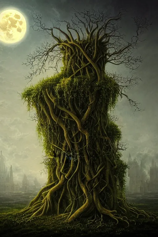 Prompt: a beautiful digital illustration painting of a detailed gothic fantasy full moon and roots, throne seat and vines by by benoit b. mandelbrot, steven belledin, martin johnson heade, lee madgwick, caspar david friedrich, and david rios ferreira. 8 k resolution trending on artstation concept art digital illustration