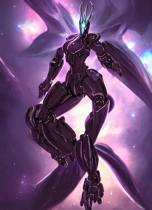 Image similar to cinematic goddess shot, cosmic sized perfectly proportioned stunning beautiful hot anthropomorphic robot mecha female dragon, in space, nebula background, larger than galaxies, holding galaxy, sharp claws, sleek silver armor, epic proportions, epic size, epic scale, digital art, furry art, macro art, dragon art, giantess art, warframe fanart, furaffinity, deviantart