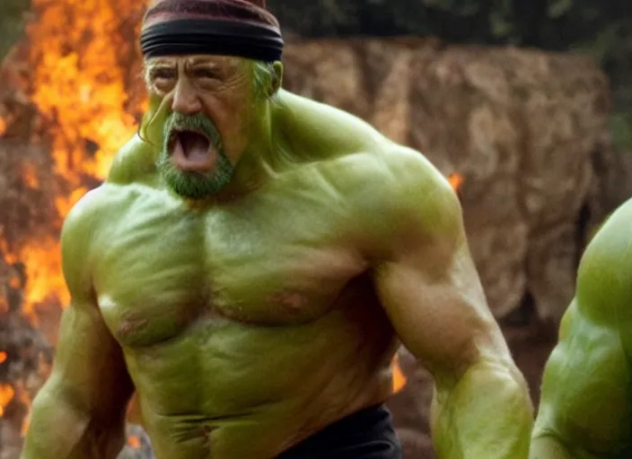 Image similar to hulk hogan, movie still, from the new thunder in paradise movie, 8 k, realistic