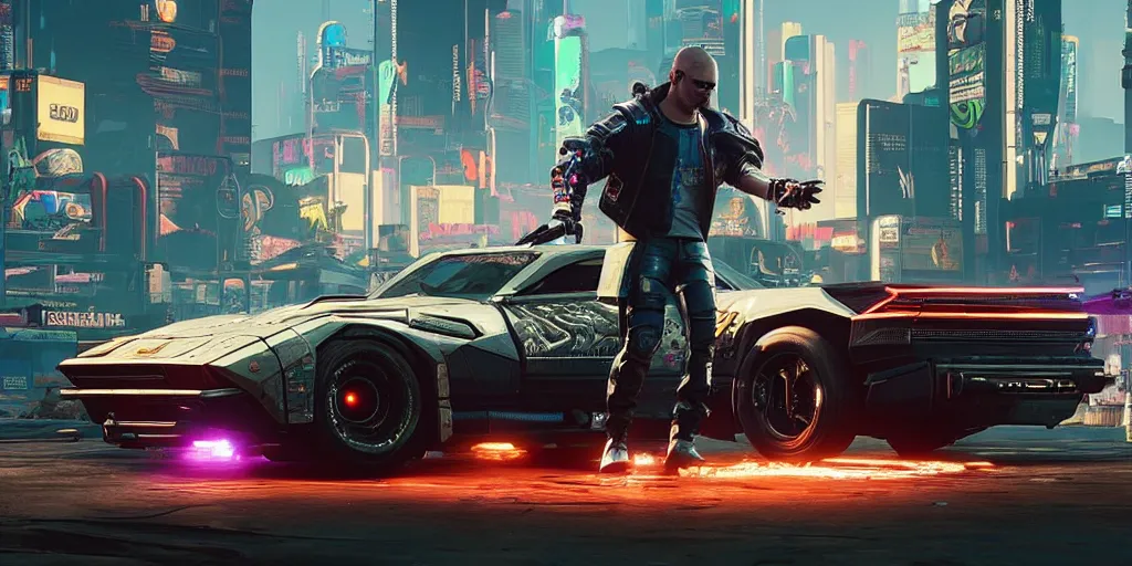 Prompt: a cyberpunk 2 0 7 7 game car design