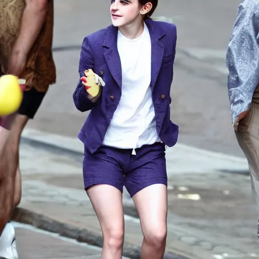 Image similar to emma watson wearing bannana suit