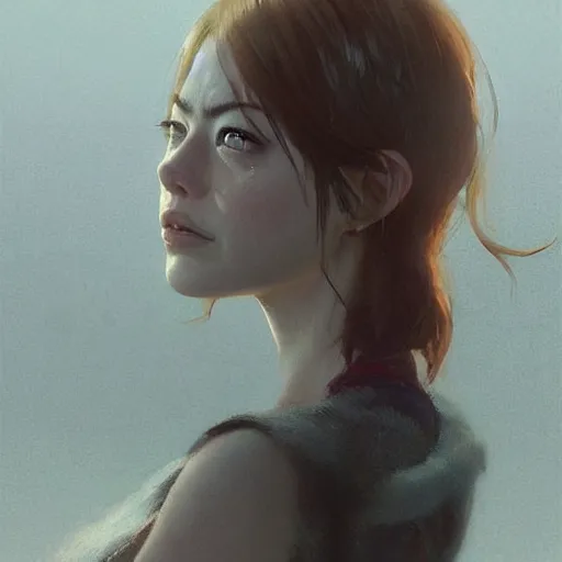 Prompt: a highly detailed epic cinematic concept art CG render digital painting artwork: Emma Stone. By Greg Rutkowski, Ilya Kuvshinov, WLOP, Stanley Artgerm Lau, Ruan Jia and Fenghua Zhong, trending on ArtStation, subtle muted cinematic colors, made in Maya, Blender and Photoshop, octane render, excellent composition, cinematic atmosphere, dynamic dramatic cinematic lighting, precise correct anatomy, aesthetic, very inspirational, arthouse