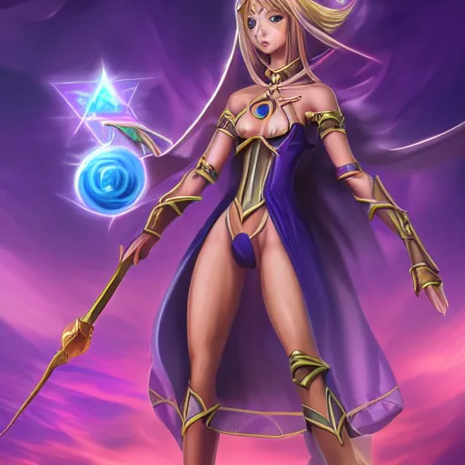 Image similar to beautiful dark magician girl, full body, mystical, ultra detailed, 4 k