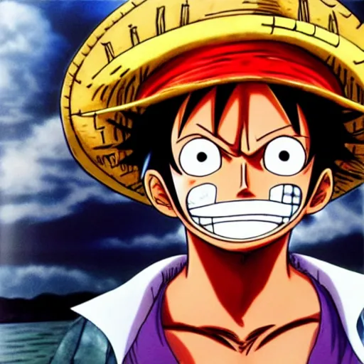 Image similar to luffy from one piece in real life, photorealistic, posing shot