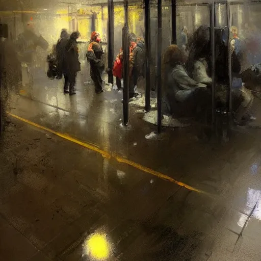 Prompt: toronto ttc subway painting by jeremy mann
