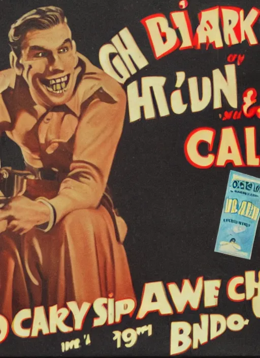 Image similar to creepy Jerma985 with a scary comically large smile, 1940s scare tactic propaganda art