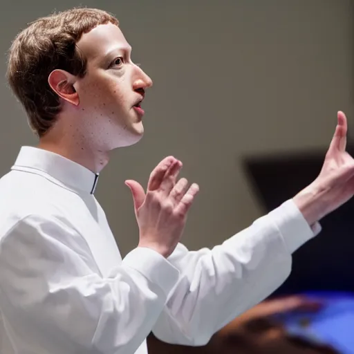 Image similar to mark zuckerberg as a priest