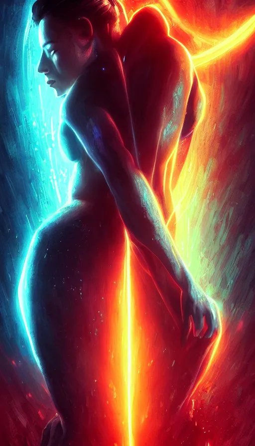 Image similar to altered carbon, rebirth, neon, dreamy vibe, lord of the rings, matrix, fame of thrones, fibonacci, sweat drops, insane intricate, highly detailed, cinematic, atmospheric. digital painting, artstation, concept art, smooth, sharp focus, illustration, unreal engine 5, 8 k, art by laura sava