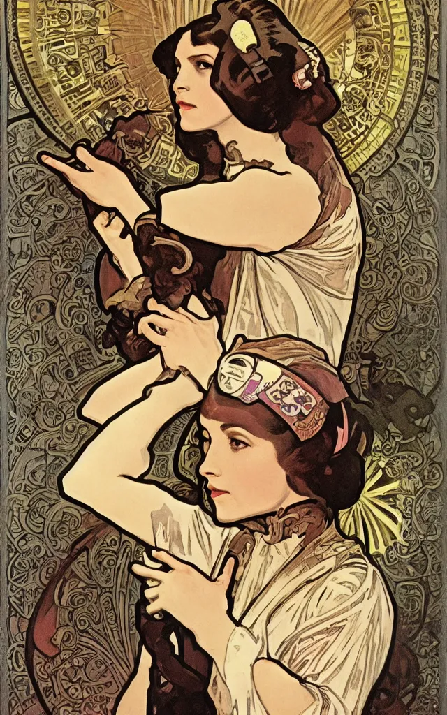 Image similar to Princess Leia by Alphonse Mucha