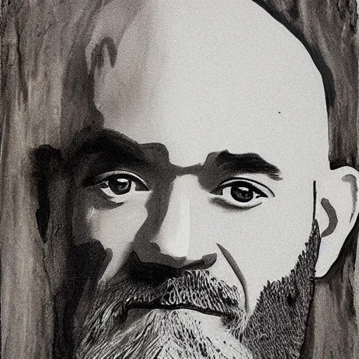 Image similar to cave painting of michael stipe