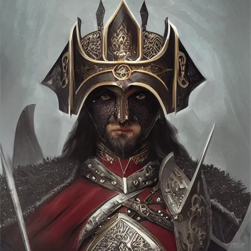 Prompt: gothic byzantine hussar, D&D, fantasy, portrait, highly detailed, digital painting, trending on artstation, concept art, sharp focus, illustration, art by artgerm and greg rutkowski and magali villeneuve