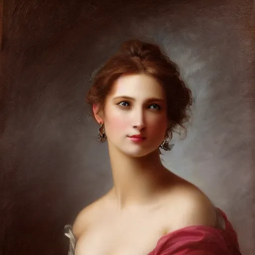 Prompt: portrait of a woman with ice Blue eyes,by Guillaume Seignac