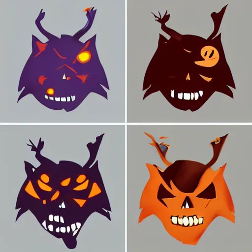 Image similar to 2d halloween decoration designs in the style of beistle, trending on artstation, trending on deviantart