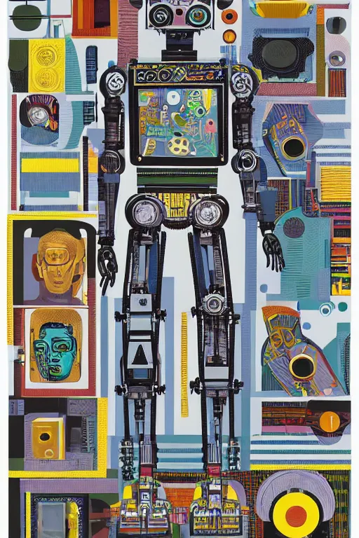 Image similar to a diagram of a robot body with various parts, cyberpunk art by eduardo paolozzi, behance contest winner, computer art, greeble, steampunk, poster art, james turrell, robert rauschenberg, andy warhol, pop art, czechoslovakia, surrealism, milton glaser, graphic design