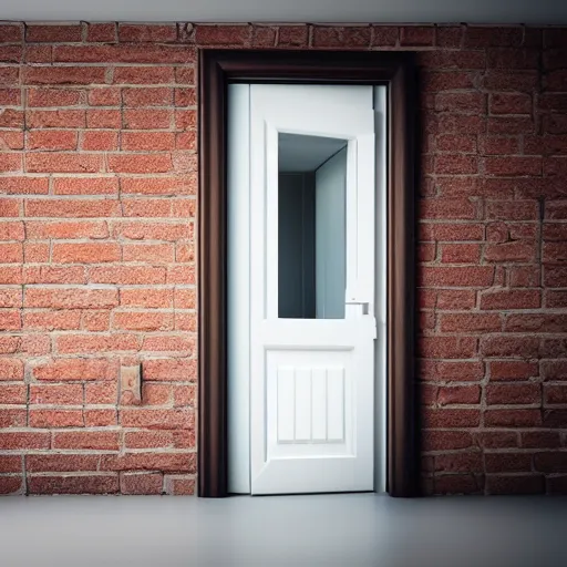 Image similar to an open door that leads to another dimension, photorealistic, 3d render,