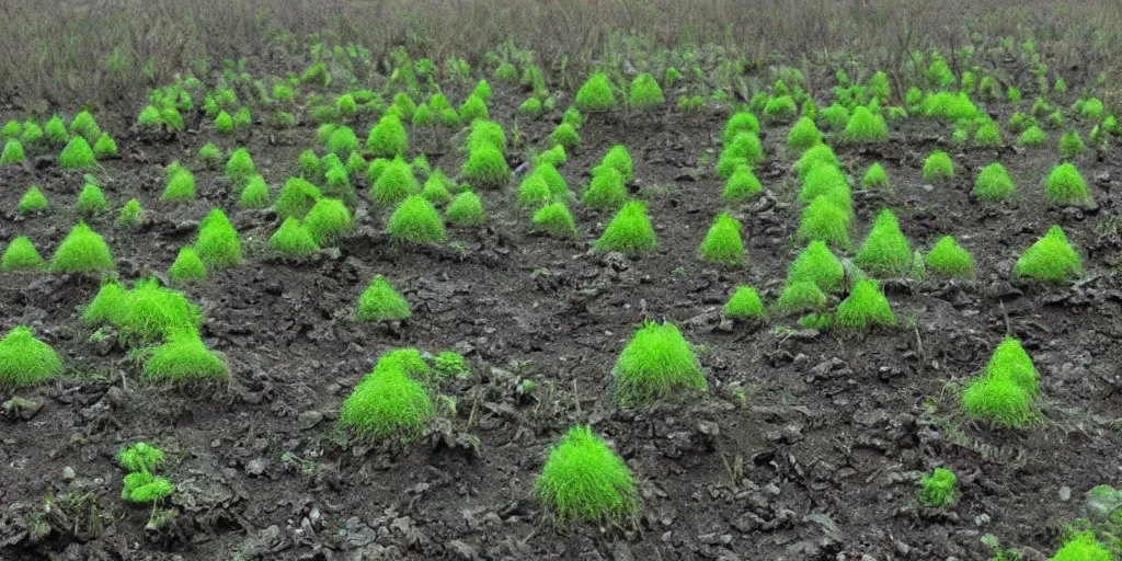 Image similar to alien landscape where strange plants have begun to grow
