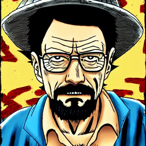 Image similar to walter white as luffy