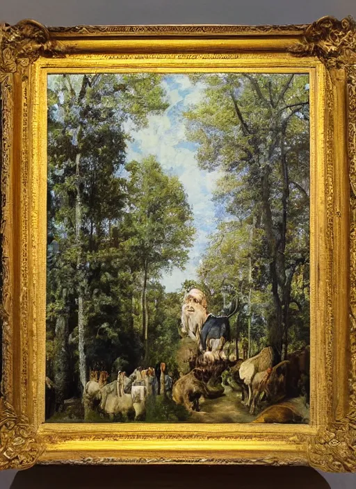 Prompt: artwork painting of a zoo exhibit by eugene von guerard, ivan shishkin, john singer sargent