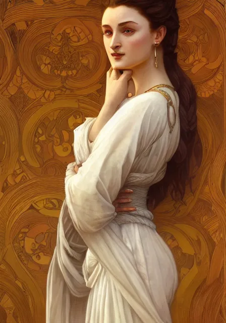 Prompt: sansa mummy, intricate, elegant, highly detailed, digital painting, artstation, concept art, smooth, sharp focus, illustration, art by artgerm and greg rutkowski and alphonse mucha and william - adolphe bouguereau