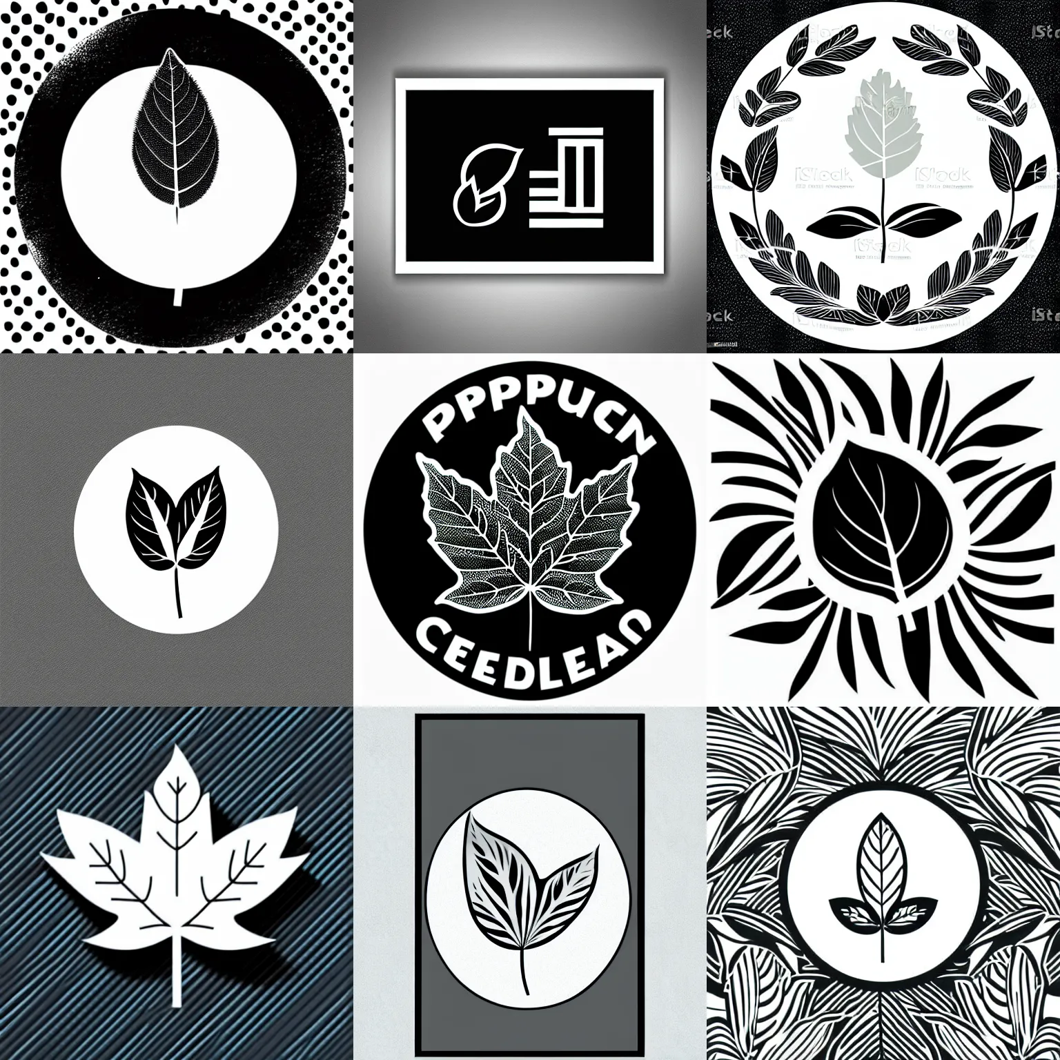 Prompt: aspen leaf, lithograph, corporate logo, monochrome, white background, vector art, clean linework, circular border