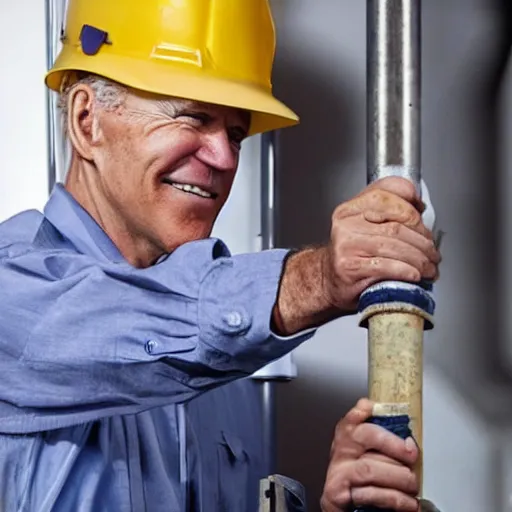 Image similar to joe biden as a plumber, stock photo,