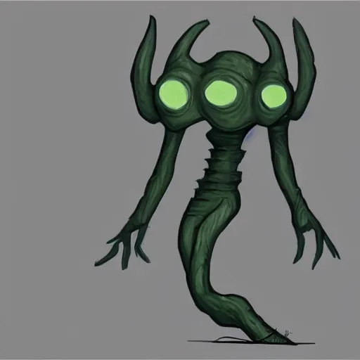 Prompt: concept art intelligent alien from another planet non - humanoid