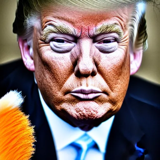 Prompt: donald trump putting on clown makeup