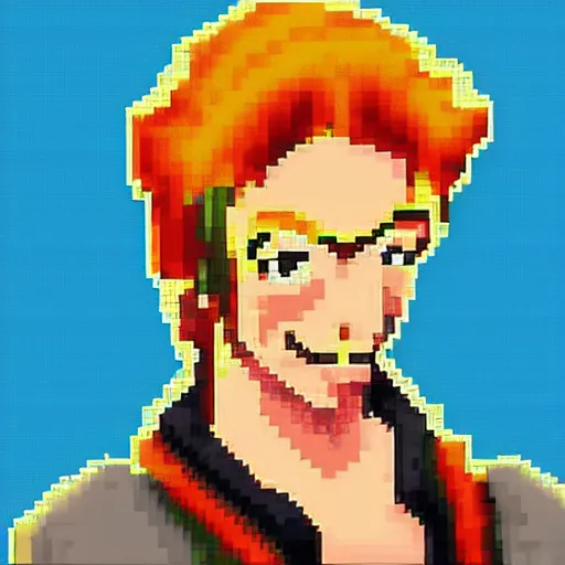 Image similar to pixel art 8 bit guybrush threepwood, trending on artstation