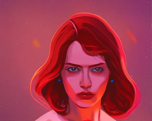 Prompt: dslr red head woman style sharp digital painting. retrofuturism. concept art. artstation. casey weldon. digital render. dan mumford. bokeh, 8 5 mm f 1. 4