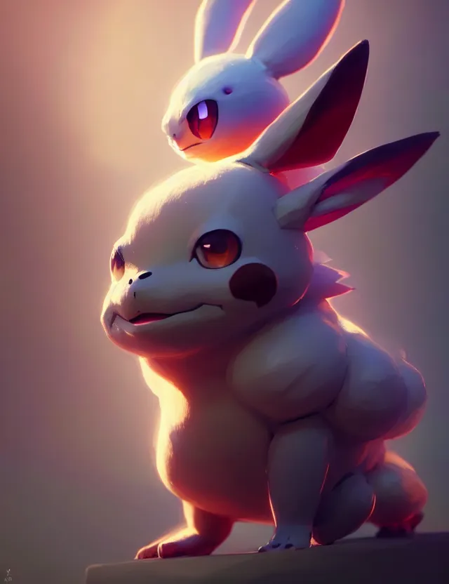 Prompt: a beautiful portrait of a pokemon. character design by cory loftis, fenghua zhong, ryohei hase, ismail inceoglu and ruan jia. artstation, volumetric light, detailed, photorealistic, fantasy, rendered in octane