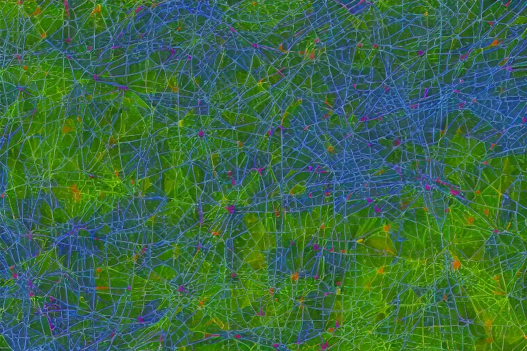 Image similar to closeup view of fjords made out of multiple overlays of simple clean scientific data visualized on top of each other, dots connected by straight lines, tall bar charts, plexus, thick squares and large arrows, waveforms on top of square charts, gaps and pauses, space molecules, radio signals, negative space