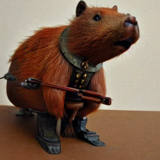 Prompt: a steampunk capybara, detailed