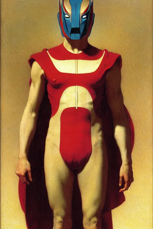 Prompt: portrait of a ultraman, majestic, solemn, by bouguereau