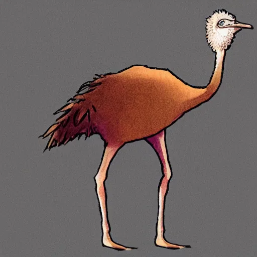 Image similar to ostrich pokemon, design