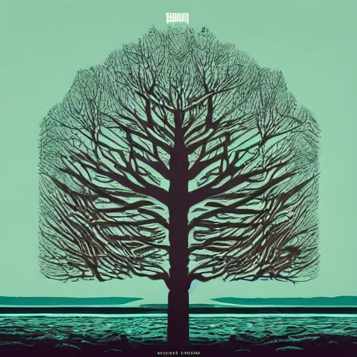 Image similar to album cover art for Bon Iver designed by Rob Sheridan.