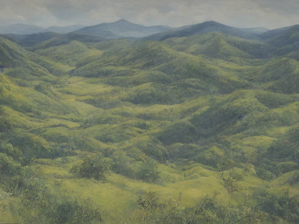 Prompt: appalachian landscape of the laurentian region, artwork by yang yongliang.