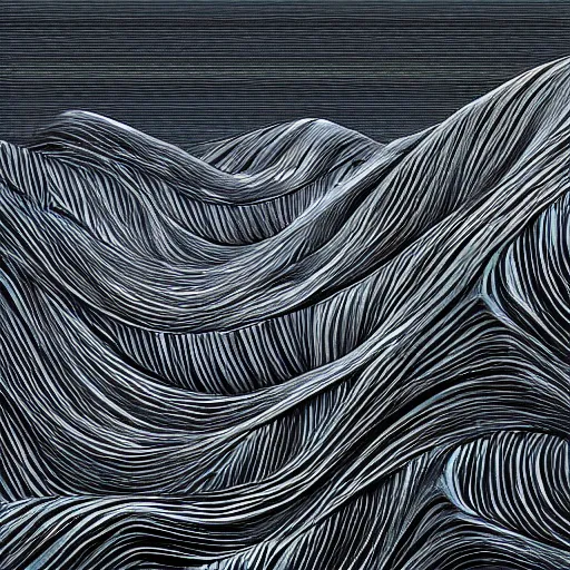 Prompt: sculpture of the number four, tsunami background, dramatic, digital art