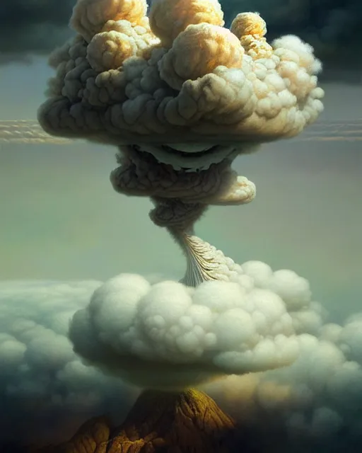 Image similar to a hyper - detailed 3 d render like a oil painting of venusian cloud farming, surrealism!!!!! surreal concept art, lifelike, photorealistic, digital painting, aesthetic, smooth, sharp focus, artstation hd, by greg rutkowski, bruce pennington, valentina remenar and asher duran,