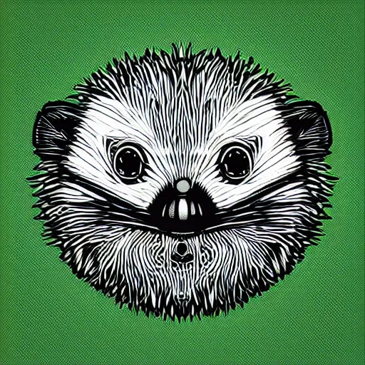 Prompt: 3 d head of green hedgehog, symmetrical logo, black background, cgsociety, pop surrealism, alan bean, behance hd,, and intricate