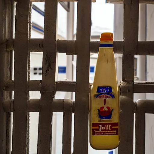 Image similar to bottle of milk inside a jail