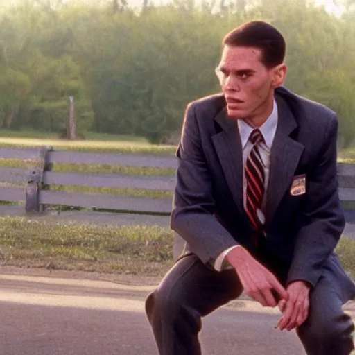 Prompt: Live Action Still of Jerma in Forrest Gump, real life, hyperrealistic, ultra realistic, realistic, highly detailed, epic, HD quality, 8k resolution, body and headshot, film still