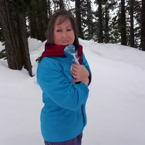 Prompt: a good looking girl draped with ice