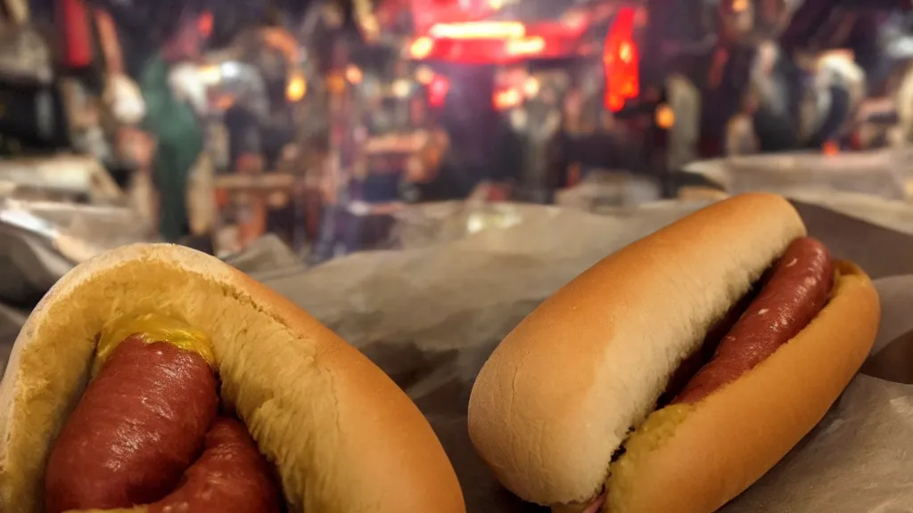 Prompt: the last hot dog in the universe, epic lighting, detailed photograph