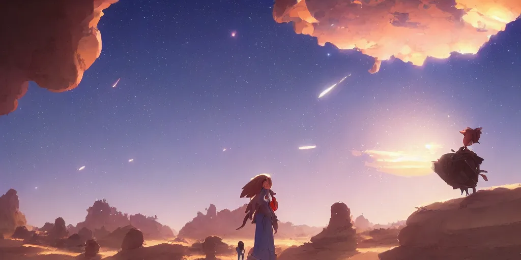 meteor falling onto earth Studio Ghibli, Anime Key Visual, by Makoto  Shinkai, Deep Color, Intricate, 8k resolution concept art, Natural Ligh  - AI Generated Artwork - NightCafe Creator