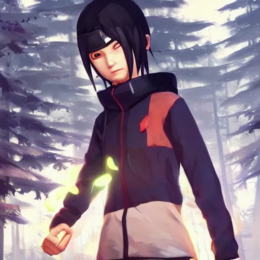 Prompt: naruto, style game square enix life is strange remake, trending on artstation, painted by greg rutkowski, render with game the last of us parte ii details