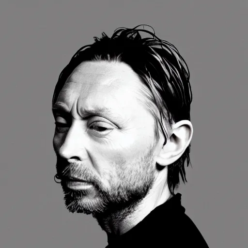 Image similar to thom yorke face made off carbonara, more details, more spaghetti,