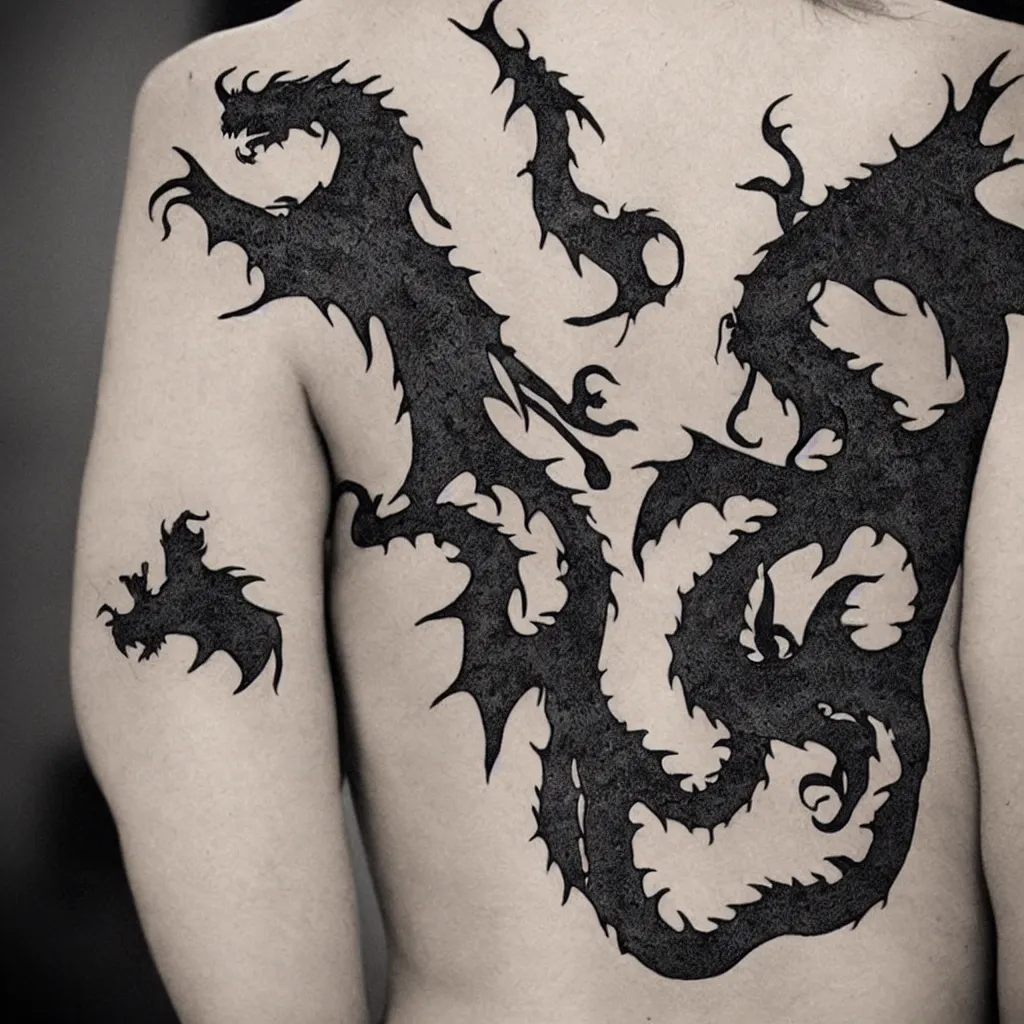 Prompt: dragon tattoo, minimalistic