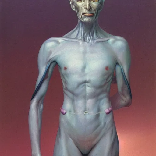 Prompt: a person that is not a human, painted by wayne douglas barlowe