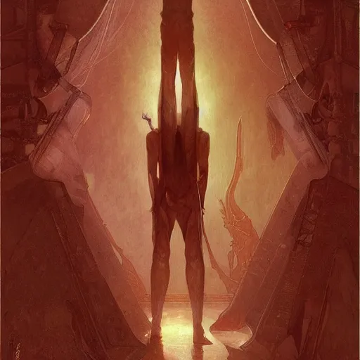 Prompt: silent hill pyramid head in space, intricate, elegant, highly detailed, digital painting, artstation, concept art, smooth, sharp focus, illustration, art by artgerm and greg rutkowski and alphonse mucha and william - adolphe bouguereau